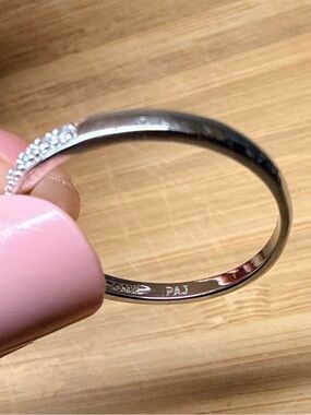NWOT PAJ .925 Sterling Silver Pavé CZs Stacking Wedding Bands Rings Set/2
